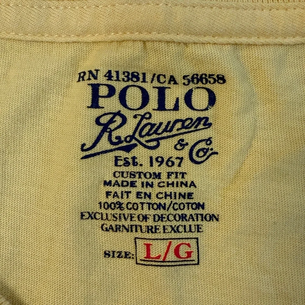 Polo Ralph Lauren Mens Custom Fit Yellow Short Sleeve Crew Neck T-Shirt Size L